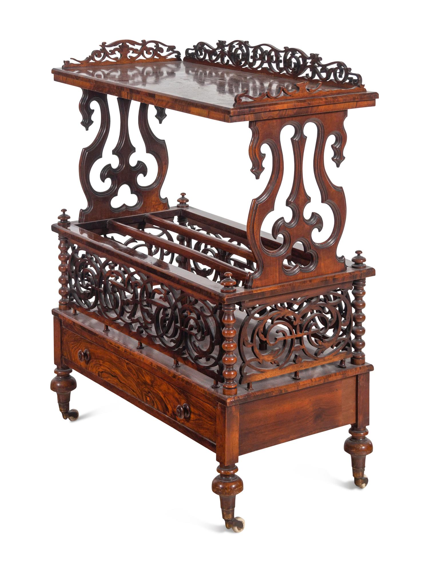 A Victorian Mahogany Canterbury Table