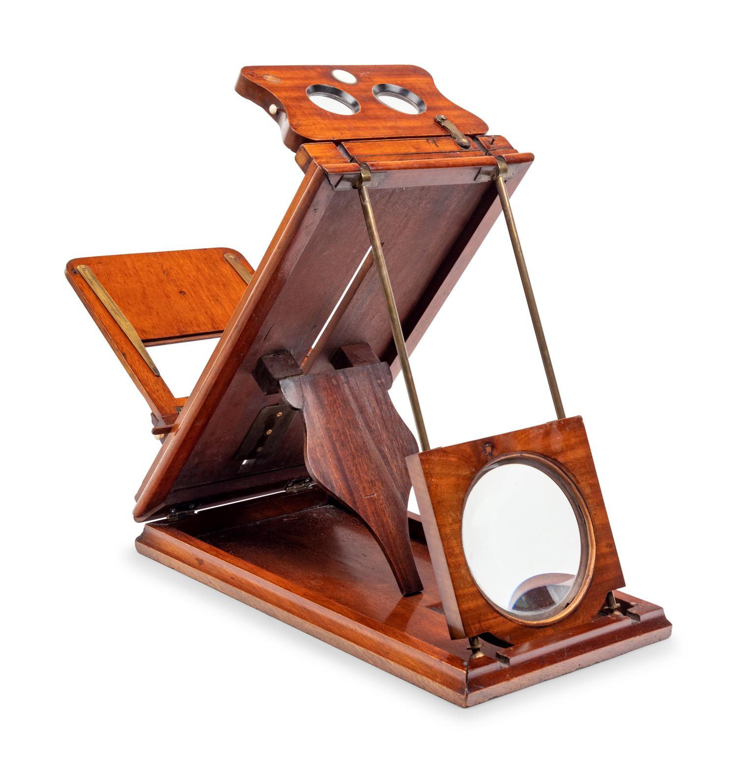 A Mahogany and Brass Optometrist's Tool