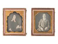 [EARLY PHOTOGRAPHY]. 18 sixth plate daguerreotypes of women with books, incl. one by BOGARDUS, NY.