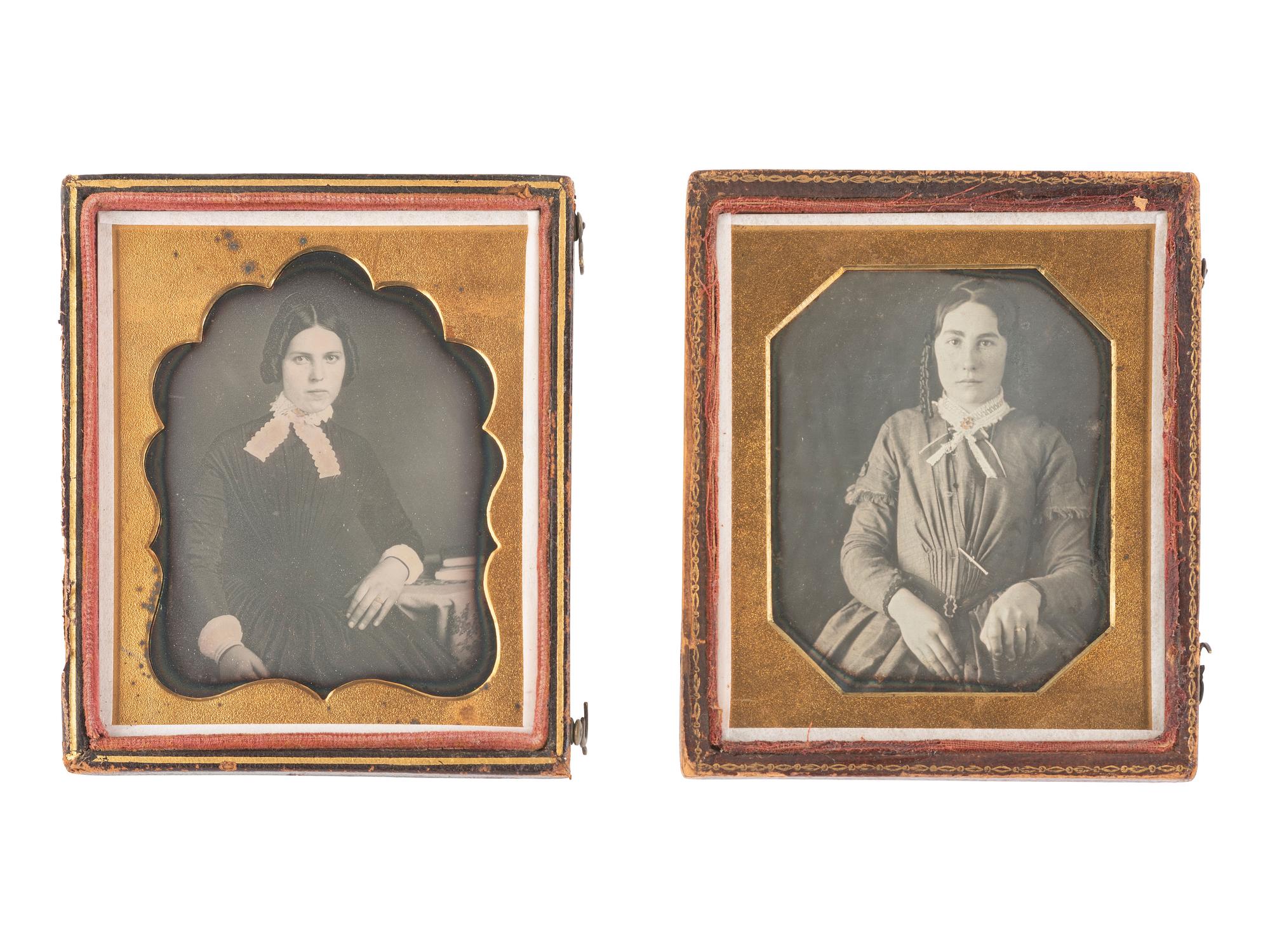 [EARLY PHOTOGRAPHY]. 18 sixth plate daguerreotypes of women with books, incl. one by BOGARDUS, NY.