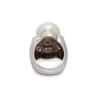CULTURED SOUTH SEA PEARL AND DIAMOND RING