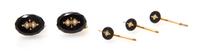 An Antique Yellow Gold, Onyx and Seed Pearl Dress Set, 10.40 dwts.