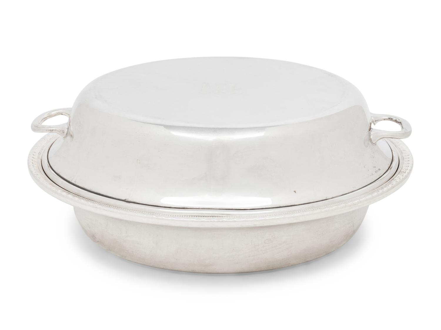 An American Silver Divided Entree Dish and Cover