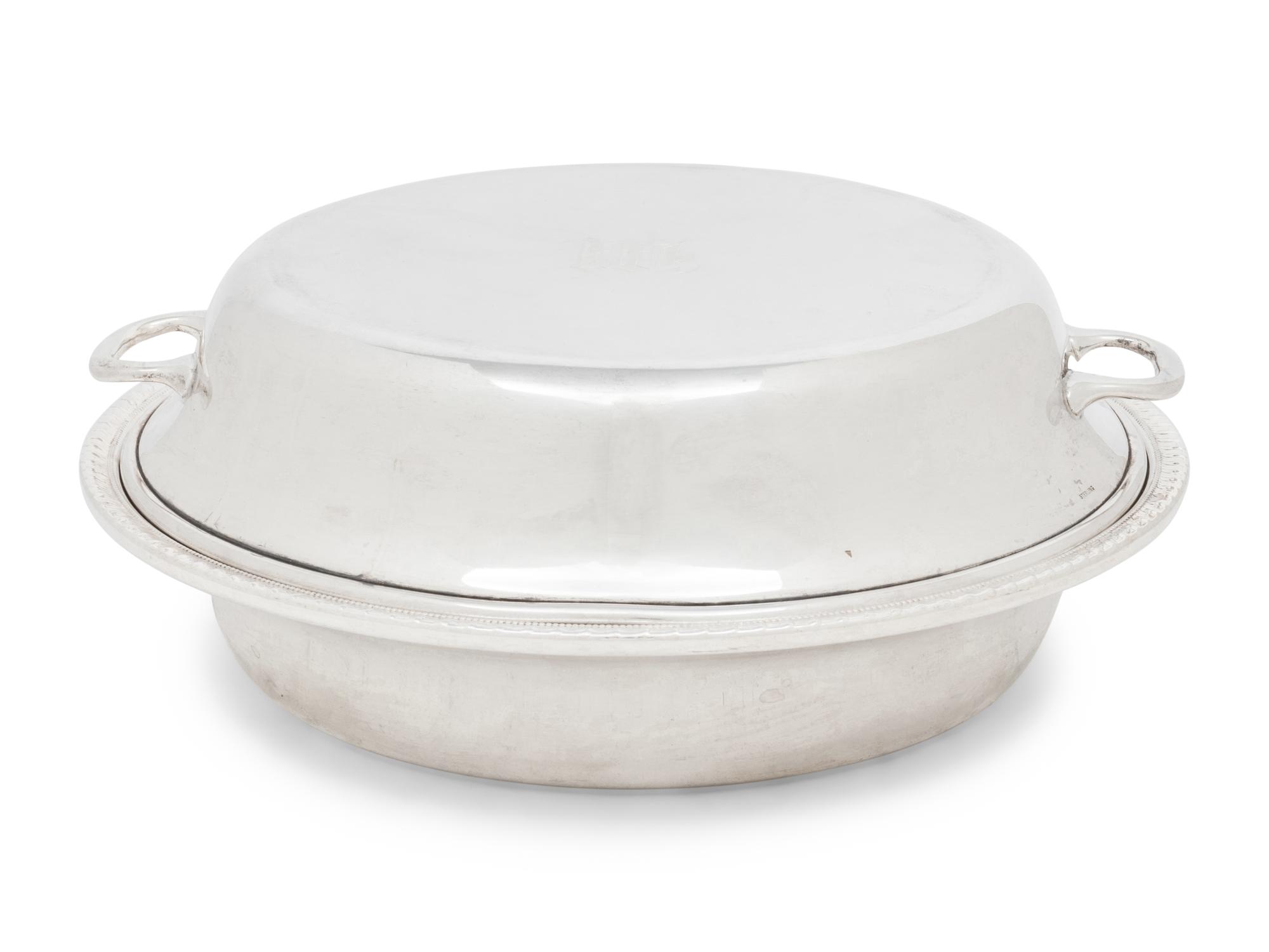 An American Silver Divided Entree Dish and Cover