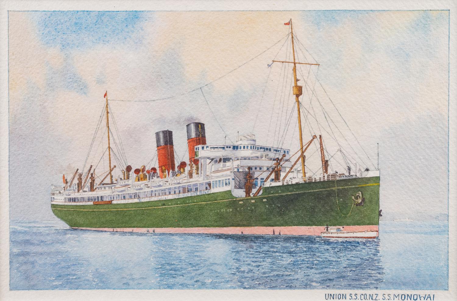 A Set of Ten American Watercolors Depicting Ships at Sea