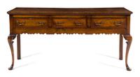 An English Oak Sideboard or Dresser Base Height 34 x width 71 1/2 x depth 19 3/4 inches. — 20TH CENTURY