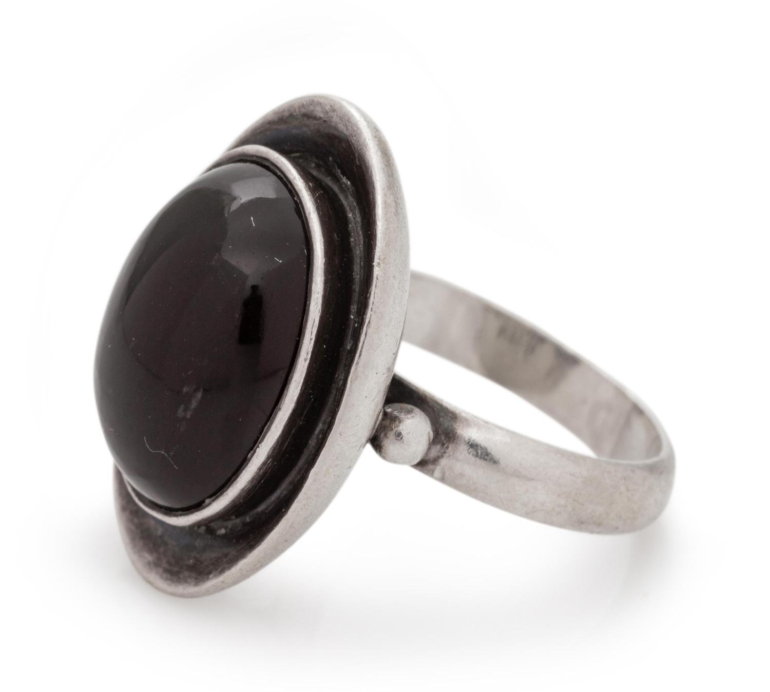 A Sterling Silver and Onyx Ring, Kalo,
