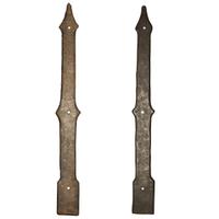A Set of Two Wrought Iron Strap Hinges from the Estate of Jose Thenee 19.75" W x 2" D x .25" H — Argentina, 20th Century