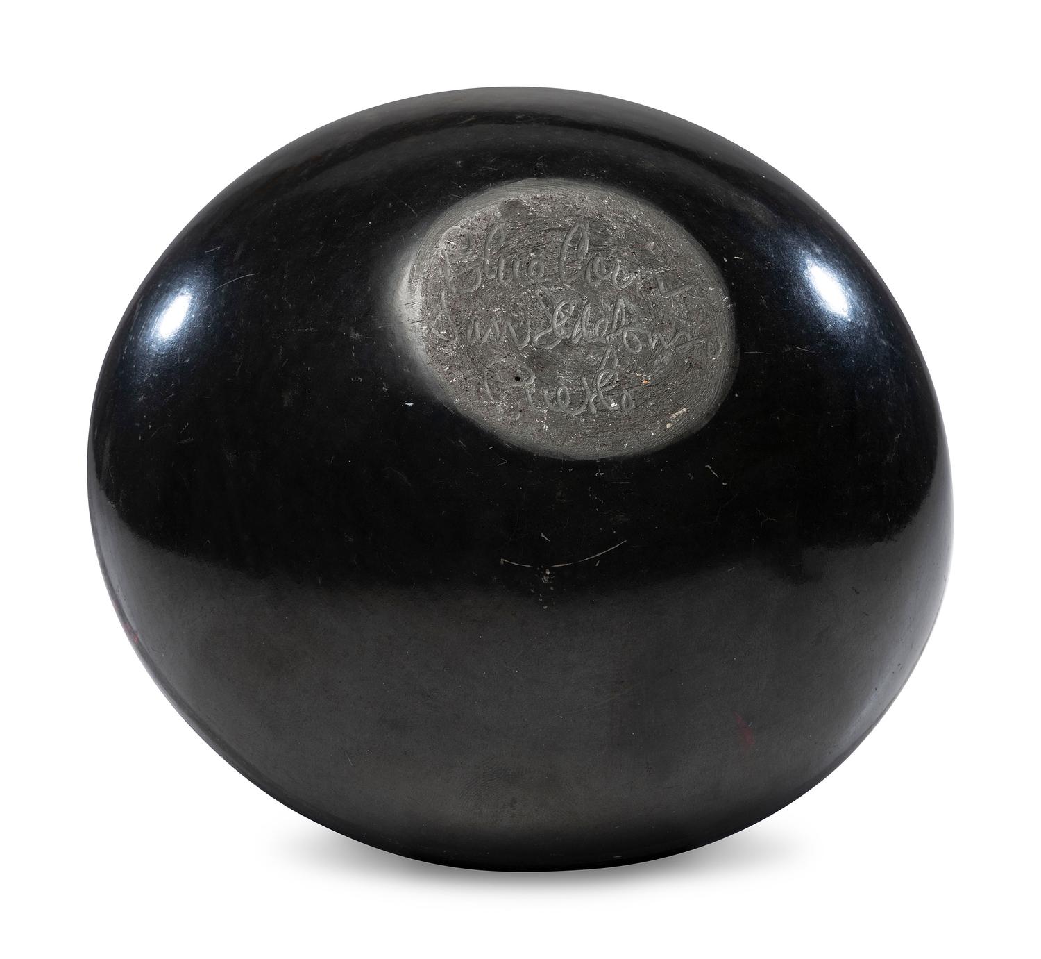 Blackware Jar, with Repeating Feathers
