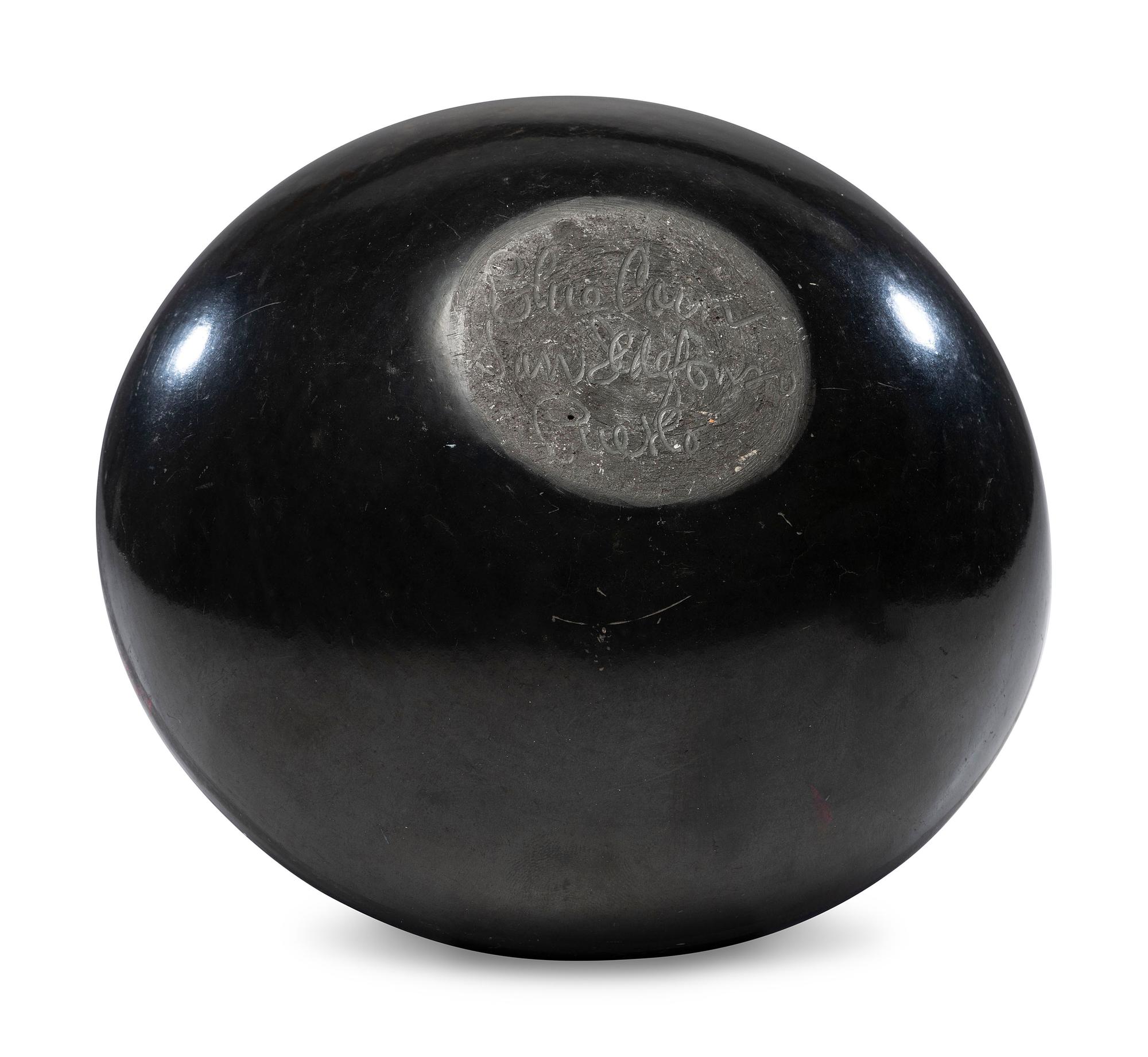 Blackware Jar, with Repeating Feathers