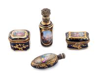 Four Sèvres Style Painted and Parcel Gilt Porcelain Articles