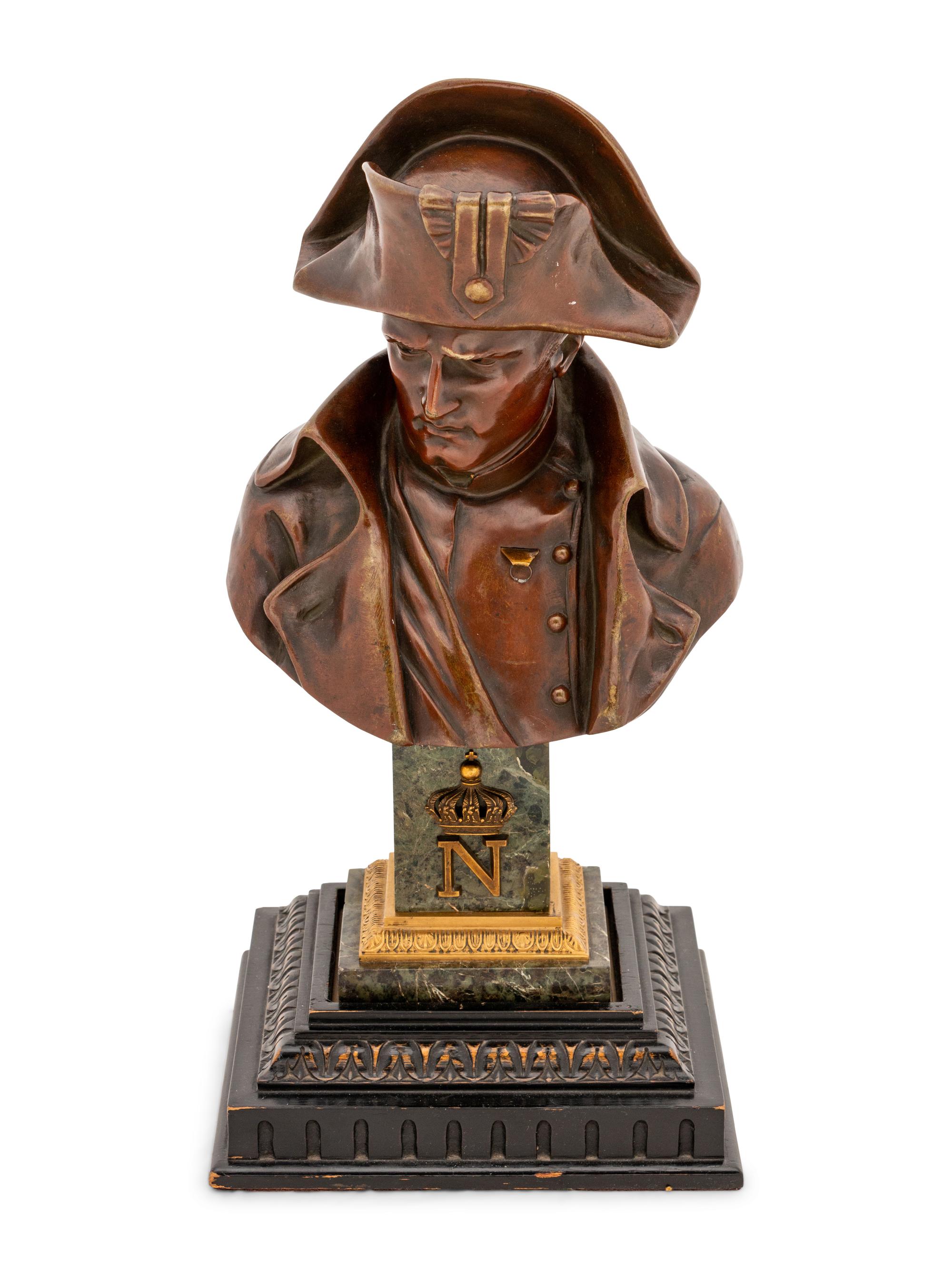 A Patinated Bronze Bust of Napoleon