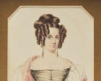 English School 19th Century, A Portrait Miniature of a Young Woman With Pink Shawl