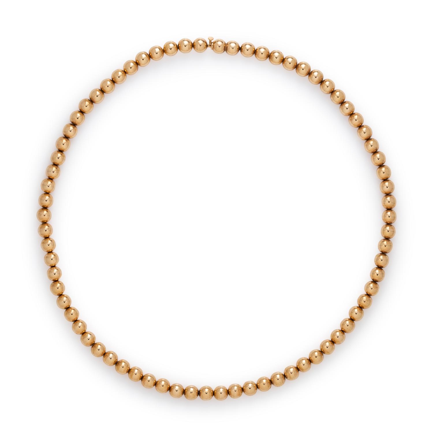 YELLOW GOLD BEAD NECKLACE