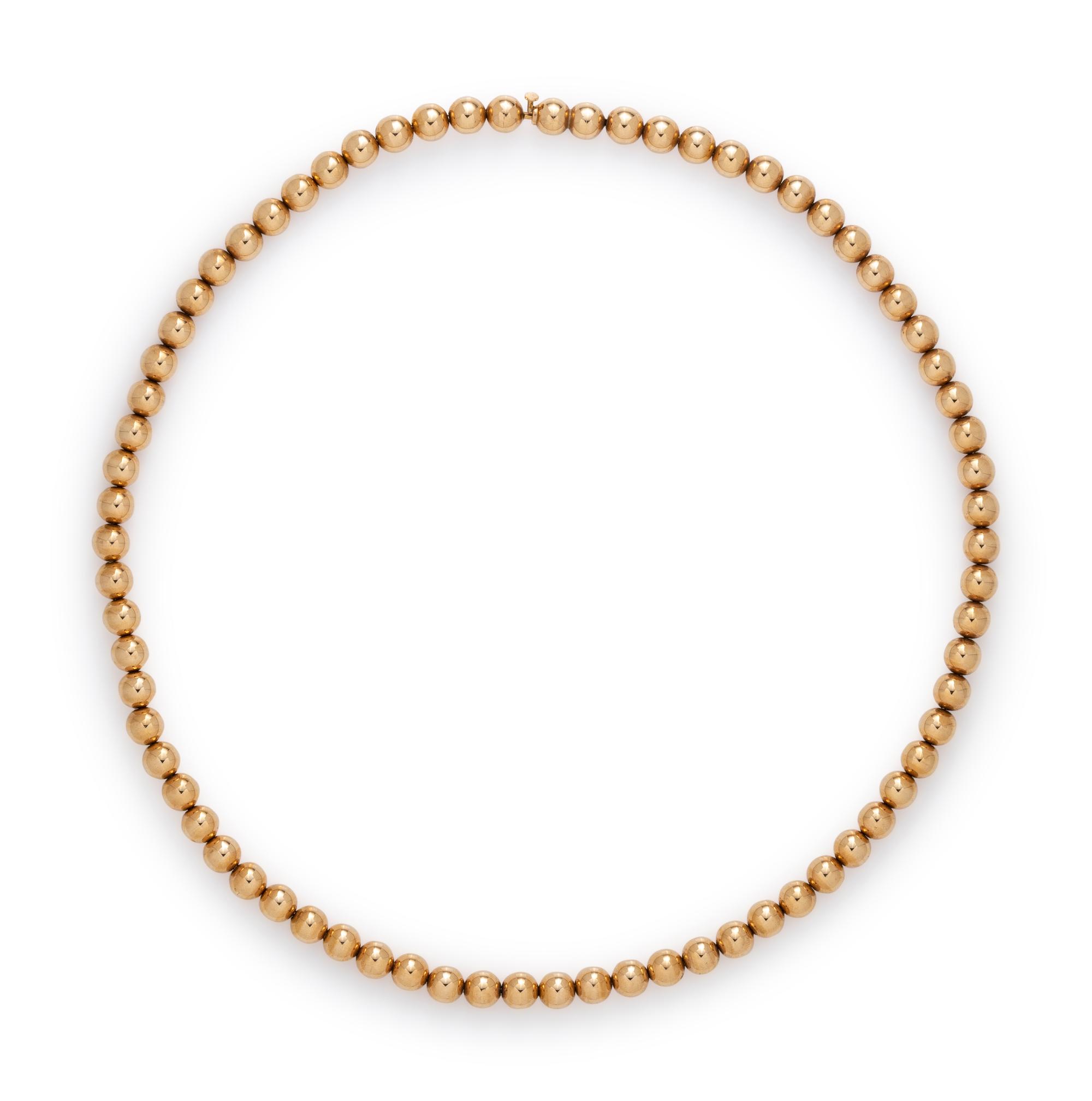 YELLOW GOLD BEAD NECKLACE