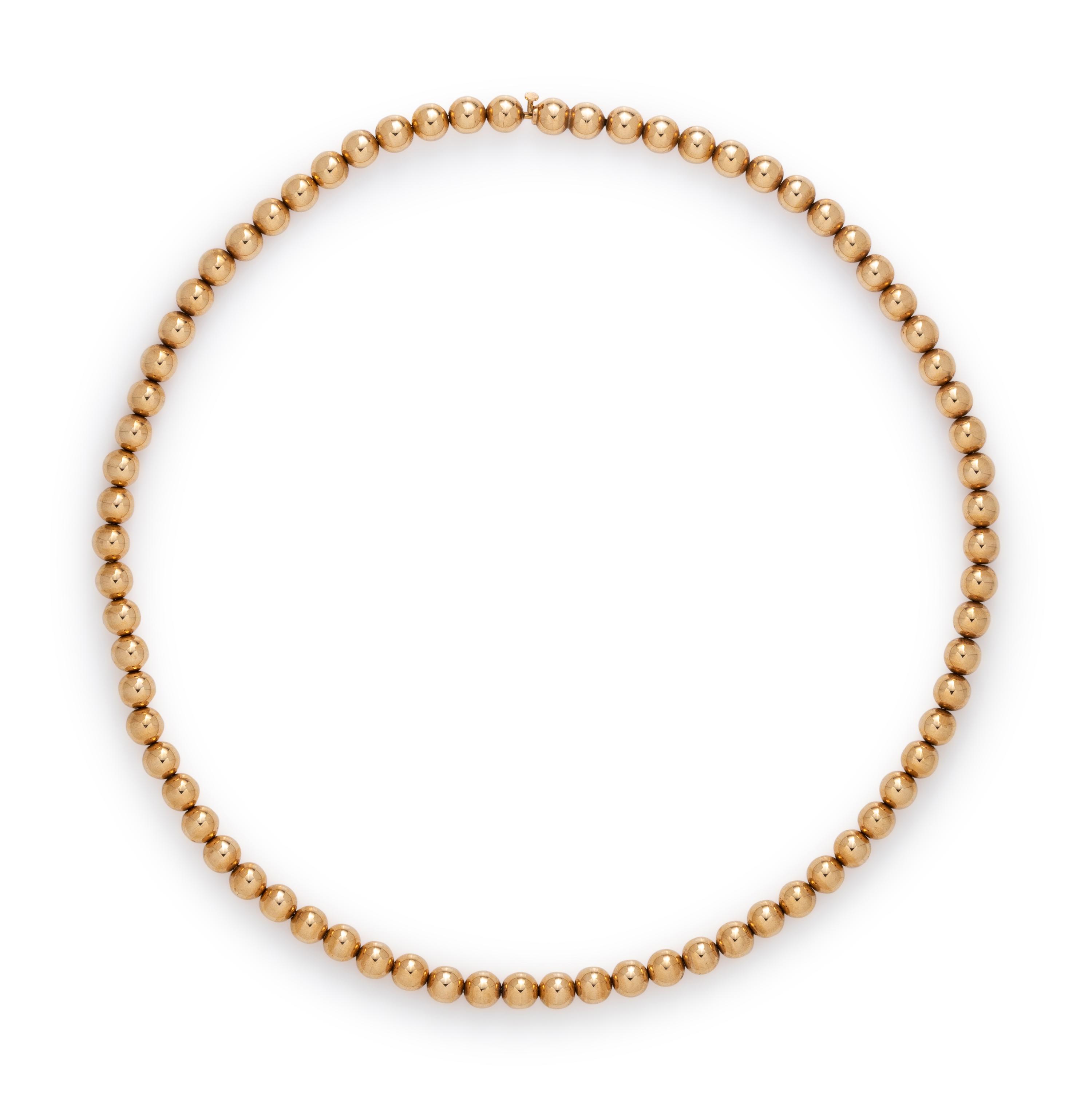 YELLOW GOLD BEAD NECKLACE