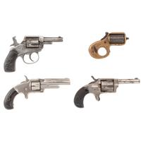 Lot of Four Late 19th Century Revolvers Including: Marlin, Hopkins & Allen, and Reid
