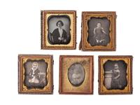 [EARLY PHOTOGRAPHY]. 37 sixth plate daguerreotypes and ambrotypes of young girls.