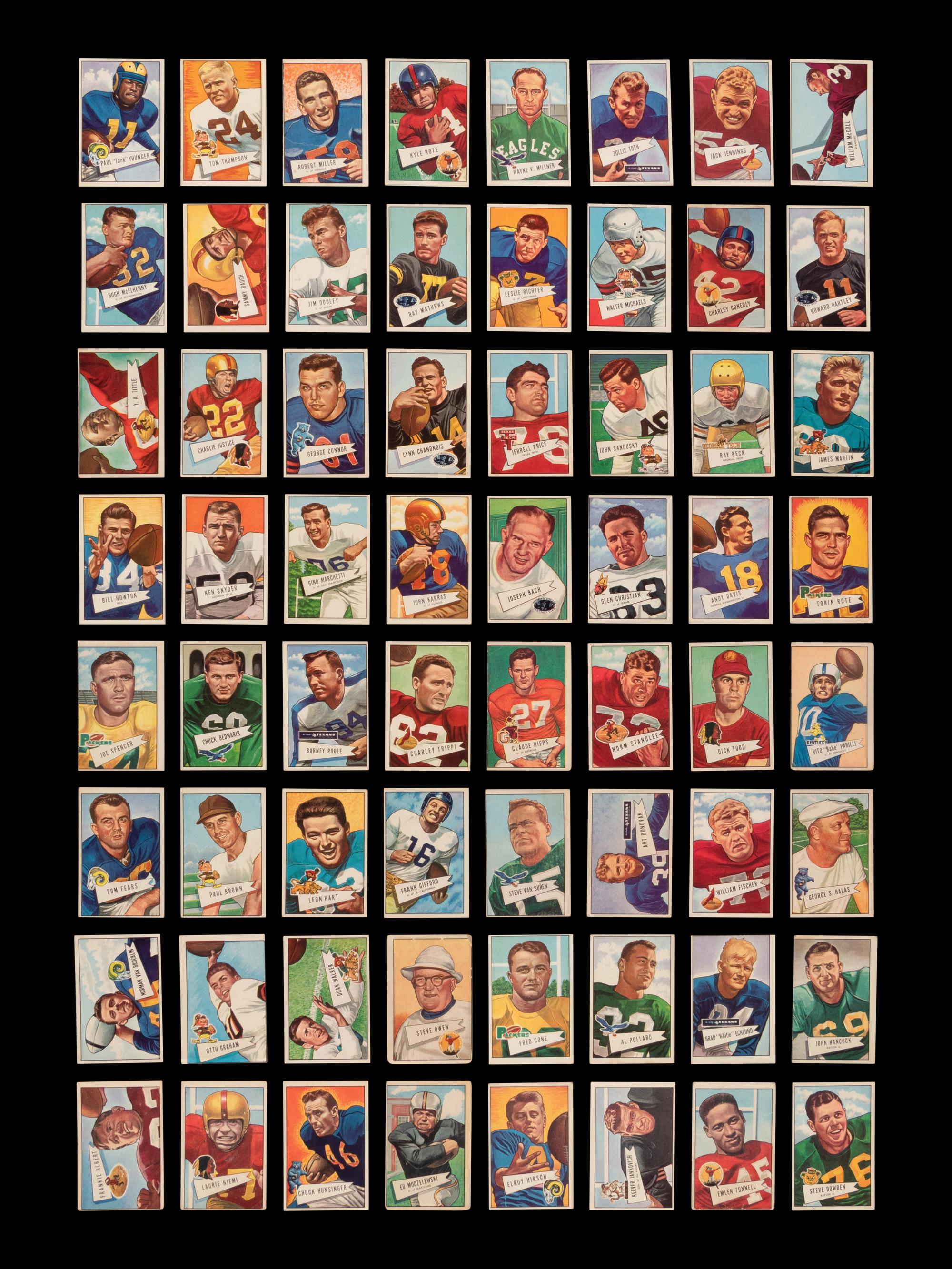 A Near Set of 1952 Bowman Large Football Cards (143/144)