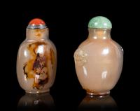 Two Chinese Agate Snuff Bottles