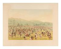 CATLIN, George (1796-1872). Catlin's North American Indian Portfolio. Hunting Scenes and Amusements of the Rocky Mountains and Prairies of America. London: Geo. Catlin/Piccadilly Place, 1844 [but Chatto & Windus, 1875].