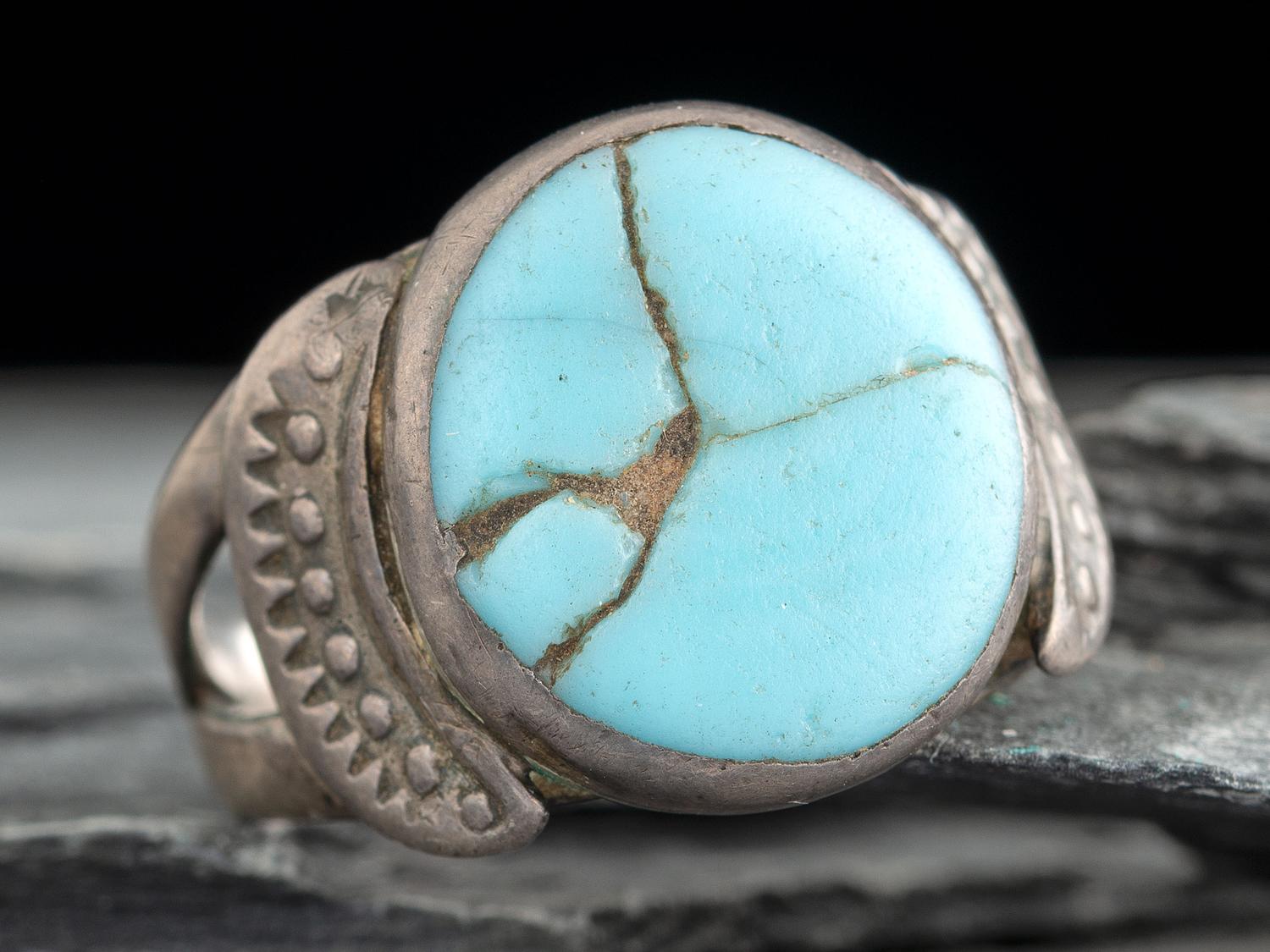 Navajo Split Shank Ingot and Hubbell Glass Ring