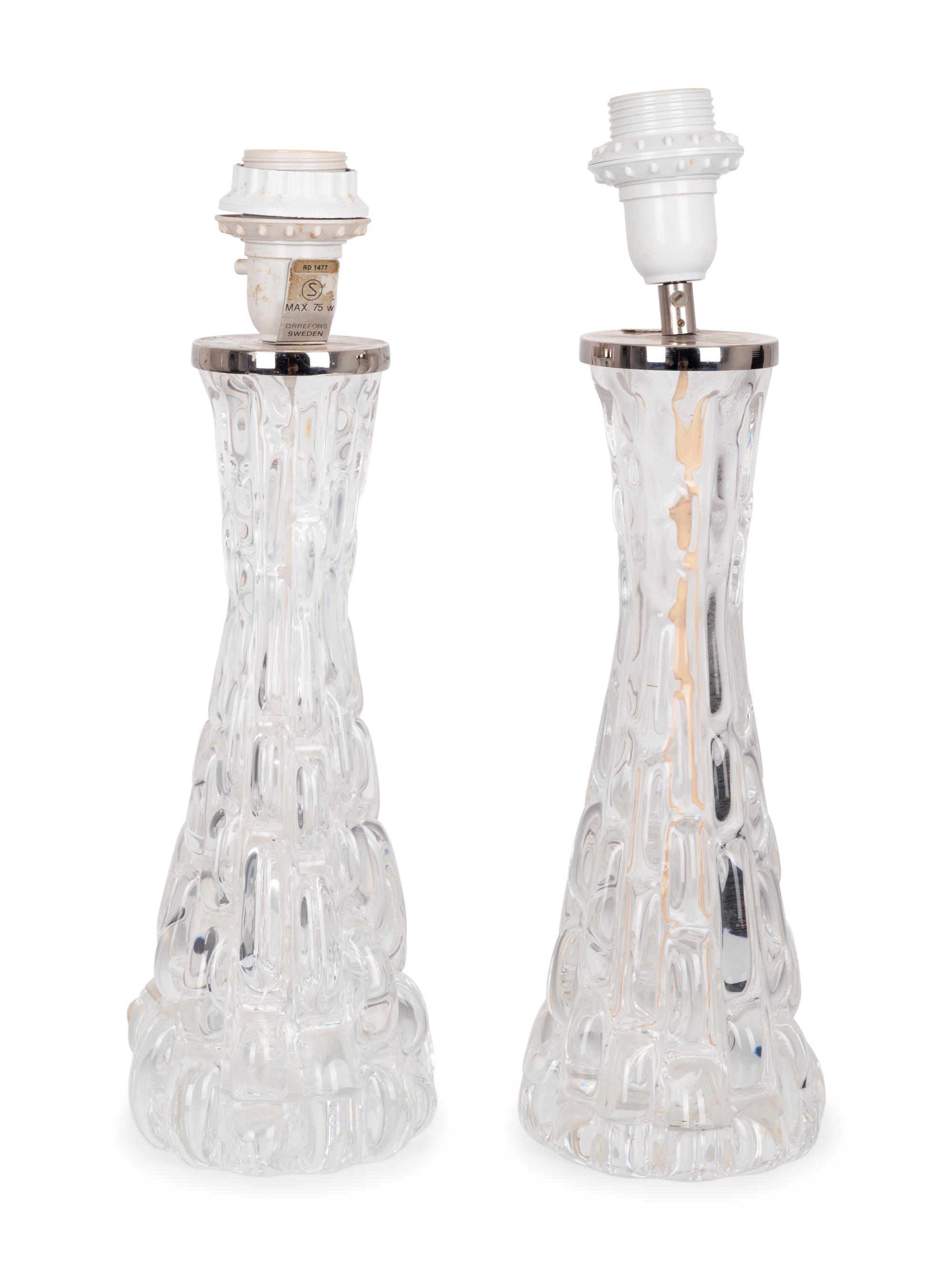 Pair of Table Lamps, c. 1965 Orrefors, Sweden