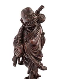 Three Chinese Carved Wood Figures