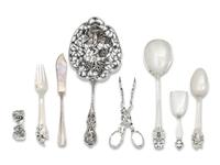 A Group of Eight Continental Silver Flatware Articles