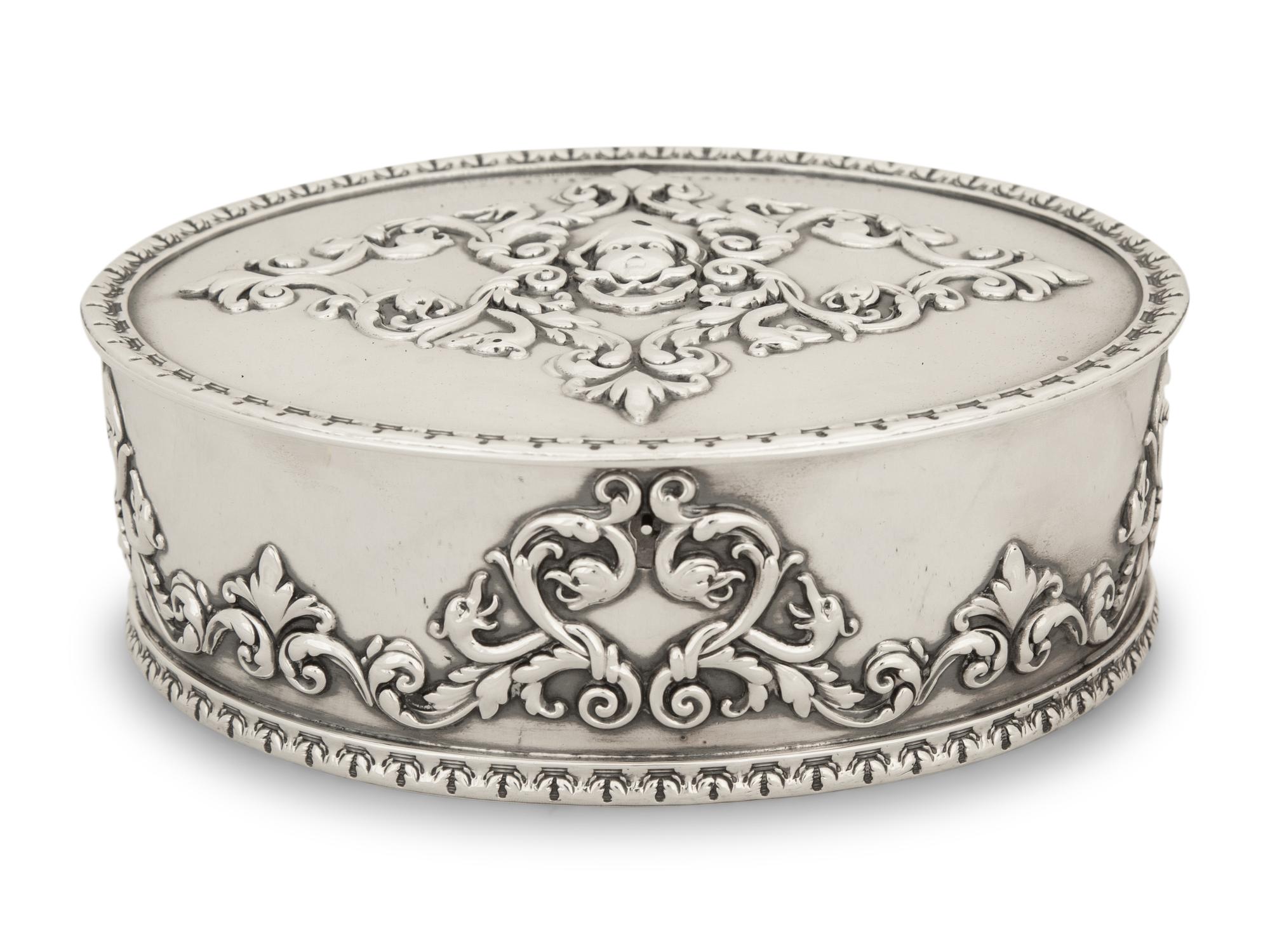 An American Silver Hinged Covered Box