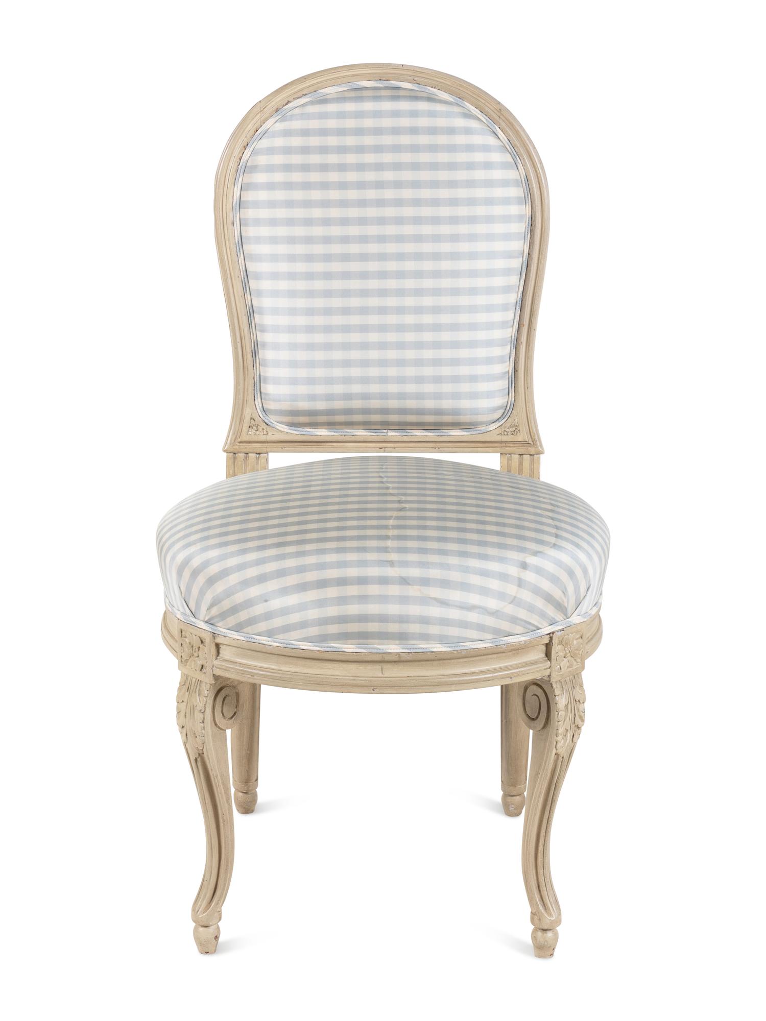 A Louis XV/XVI Transitional Painted Slipper Chair