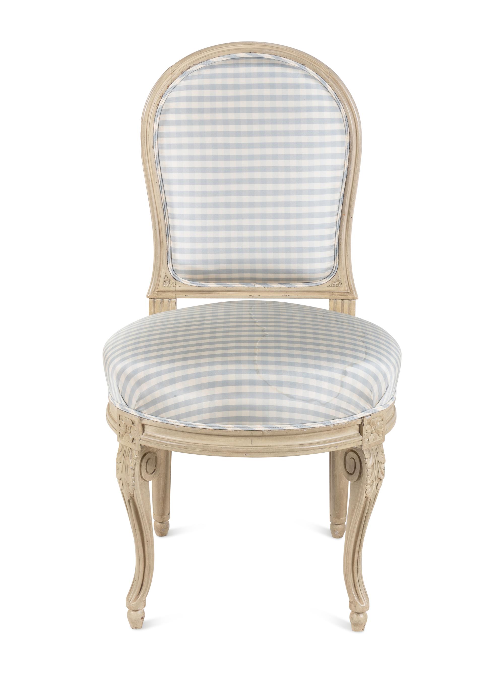A Louis XV/XVI Transitional Painted Slipper Chair