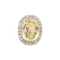 YELLOW SAPPHIRE AND DIAMOND BROOCH