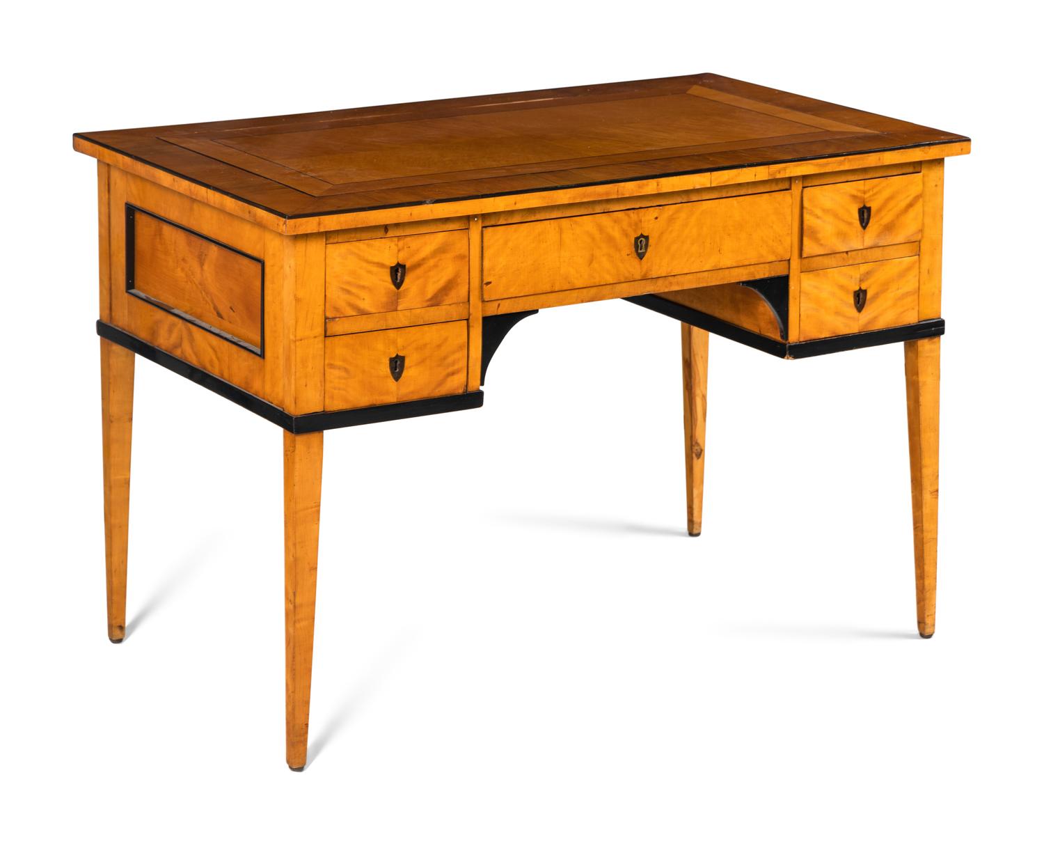 A Biedermeier Maple Desk