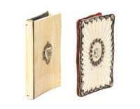 Two Silver Mounted Ivory Note Holders, Height of taller 4 1/8 inches.