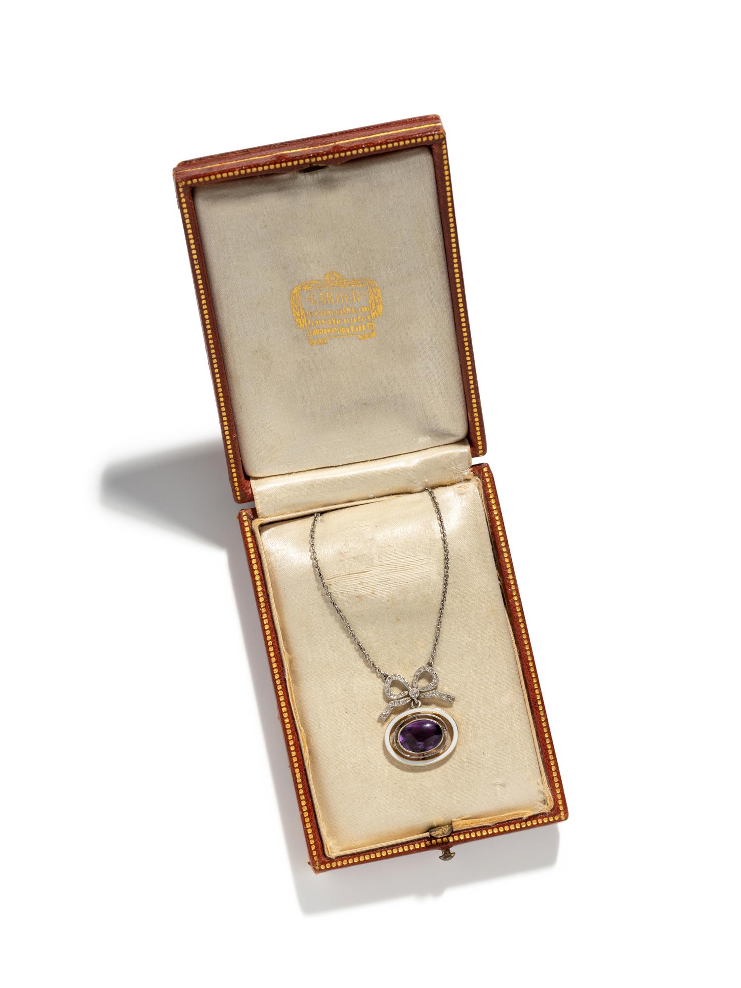 CARTIER, PARIS, ANTIQUE, AMETHYST AND DIAMOND NECKLACE