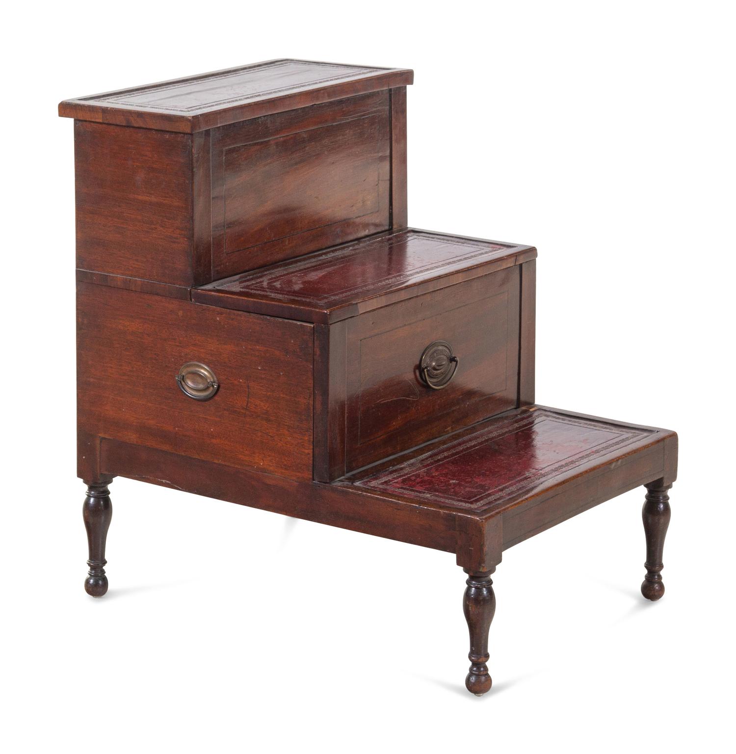 A Set of Regency Style Mahogany Bed Steps