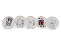 Five Continental Salvador Dali-Themed Porcelain Plates