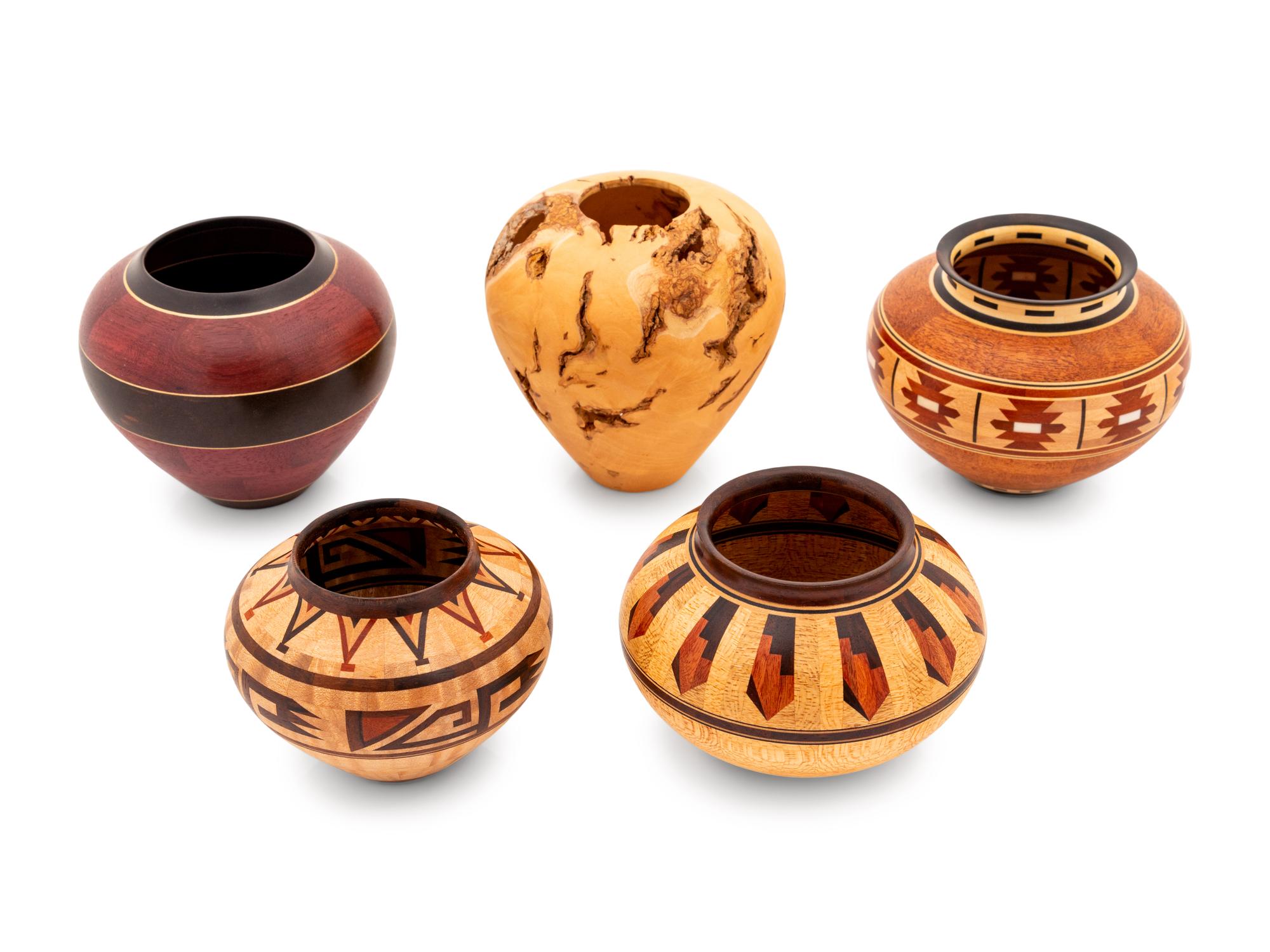 Five Turned Wood Bowls by Ray Allen