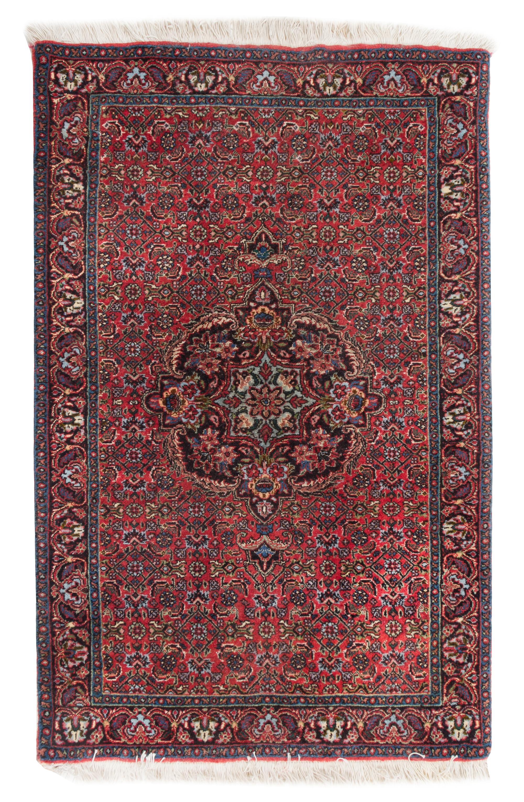 A Bidjar Wool and Silk Rug 3 feet 6 inches x 2 feet 3 inches. — SECOND HALF 20TH CENTURY