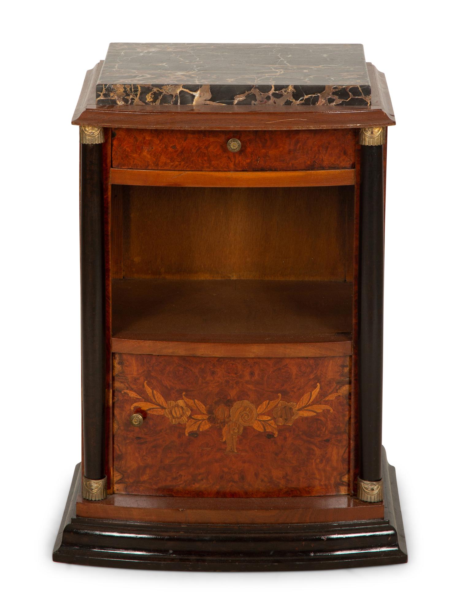 A French Art Deco Marble Top Night Stand