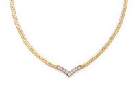 YELLOW GOLD AND DIAMOND NECKLACE