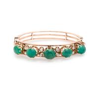 Gold, Emerald and Diamond Bangle Bracelet
