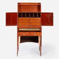 A George III Marquetry Inlaid Satinwood and Fruitwood bonheur du jour