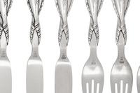 A Georg Jensen Silver Ornamental Fish Service