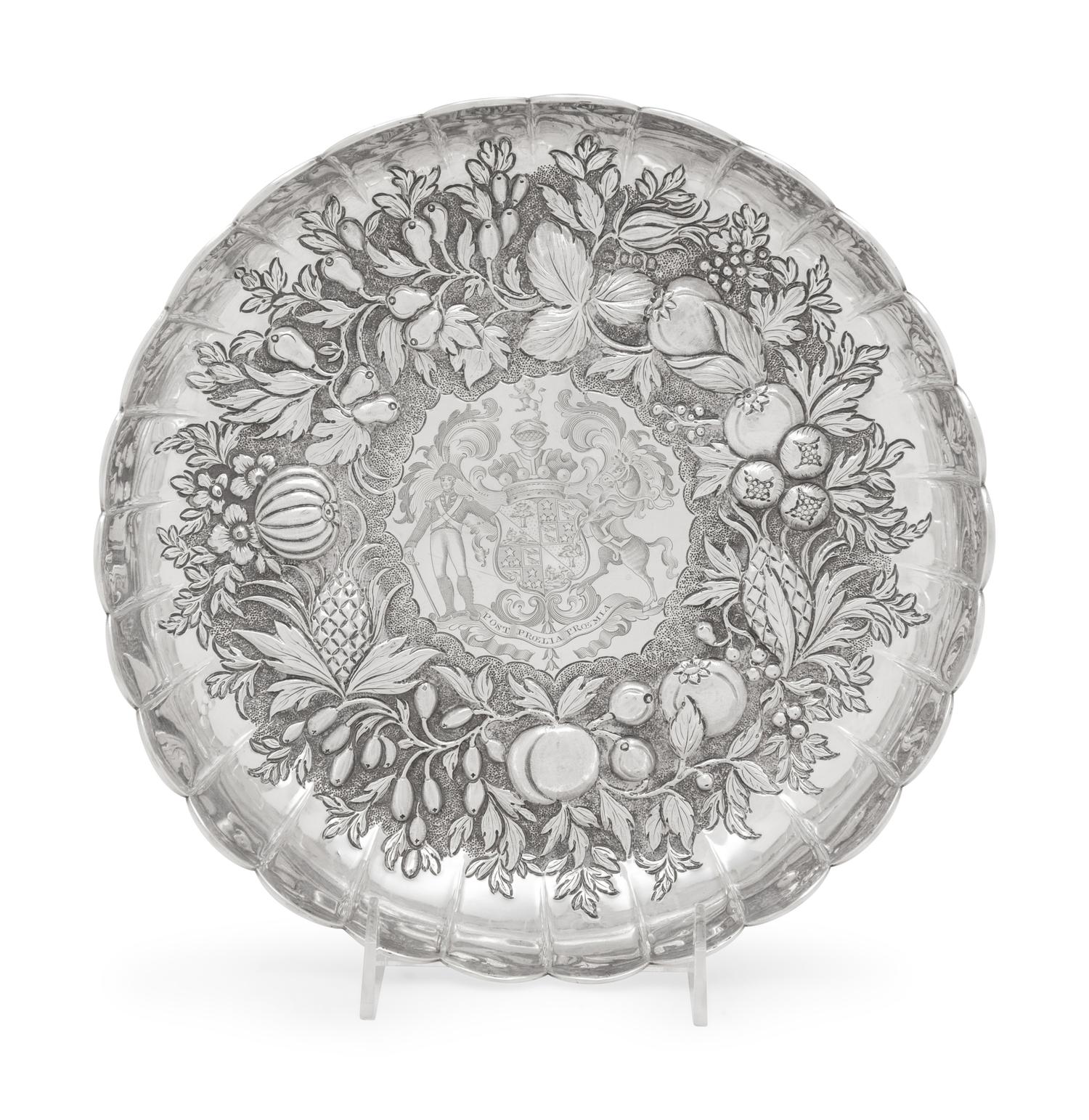 A George III Silver Armorial Sweetmeat Dish