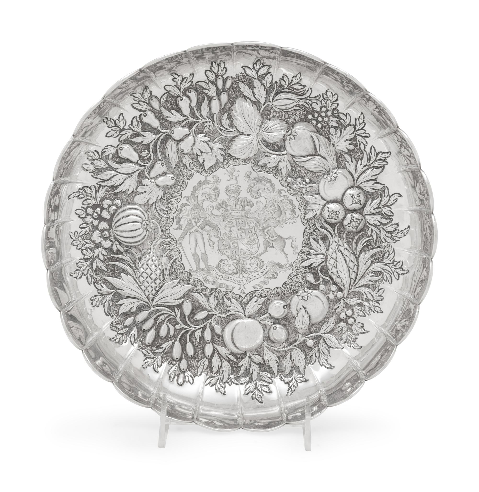 A George III Silver Armorial Sweetmeat Dish