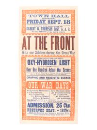 [CIVIL WAR - GAR]. At the Front / With our Soldiers during the Great War . Hartford, CT: Calhoun Printing Co., n.d.