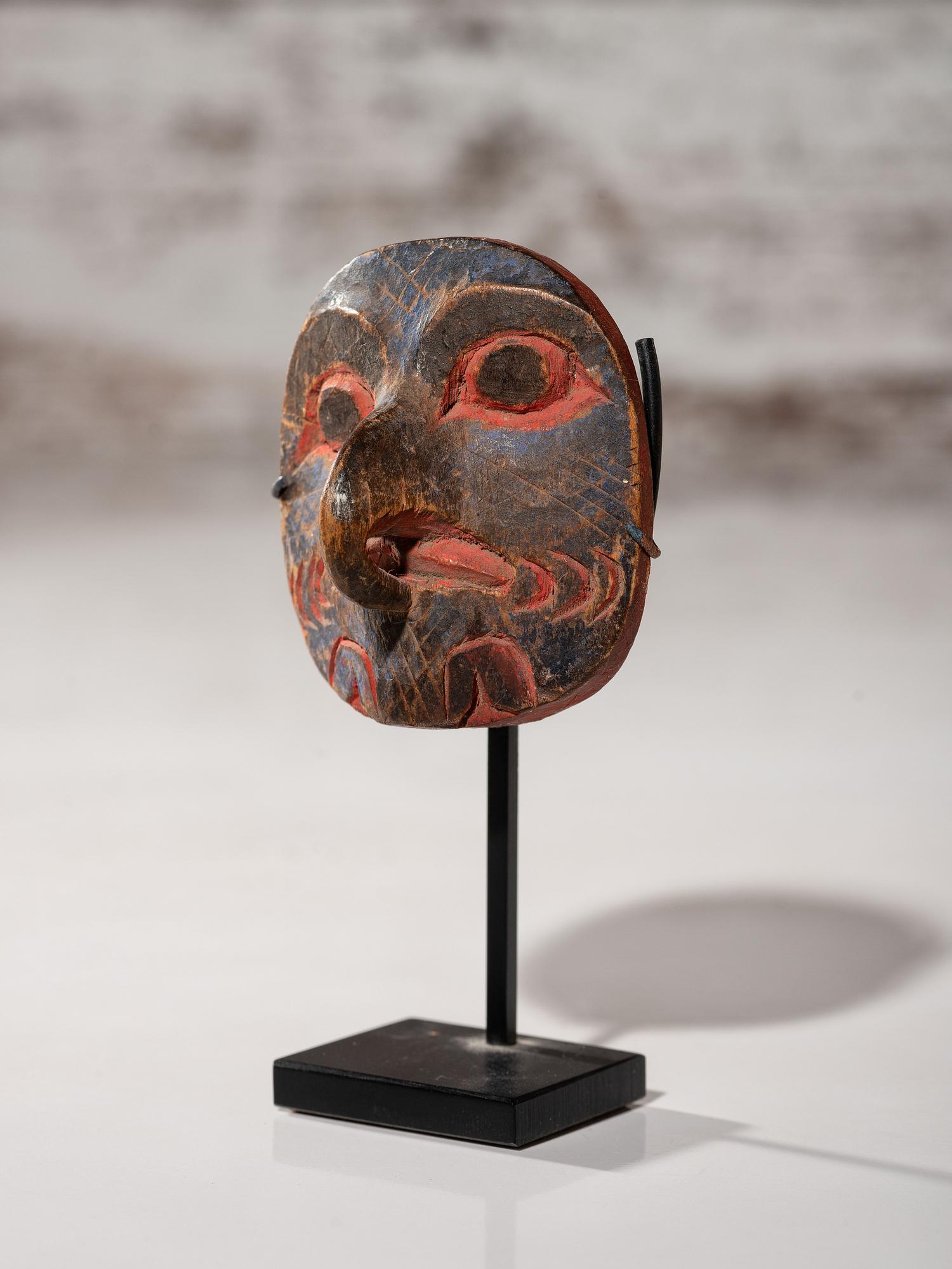 Tlingit Polychrome Hawk Maskette