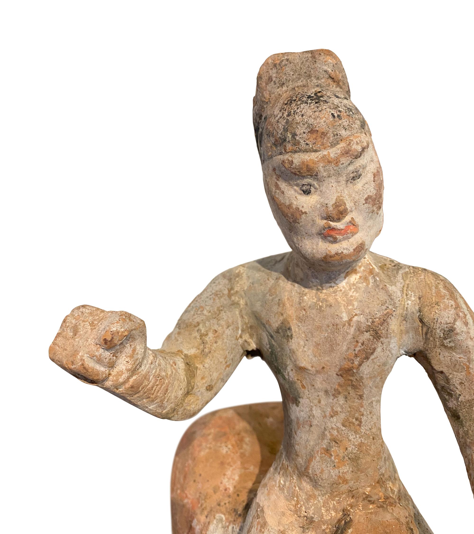 Two Chinese Sancai Pottery Figures